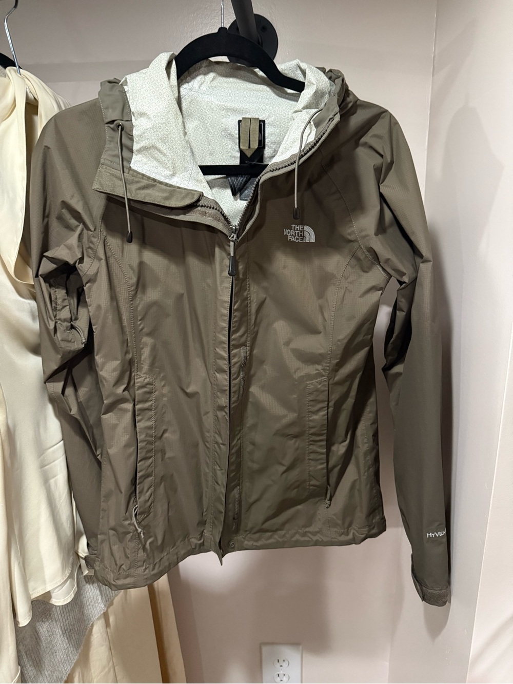 The North Face Women's Taupe raincoat Hooded Jacket